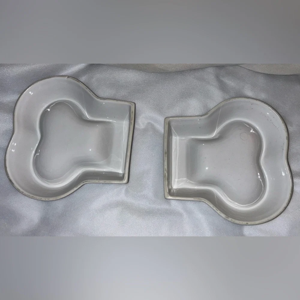 Dog bone ceramic dishes. 12” RARE